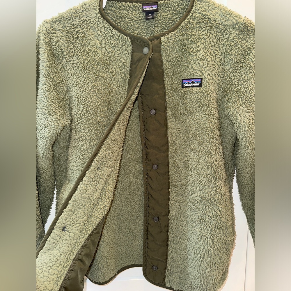Patagonia Girls Los Gatos Fleece Cardigan Garden Green - Picture 3 of 16